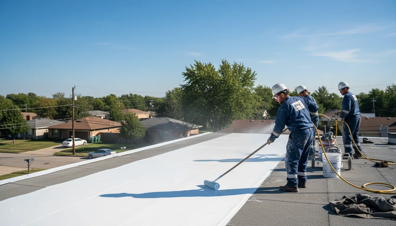 Commercial roof coating in Hallieford, VA near me